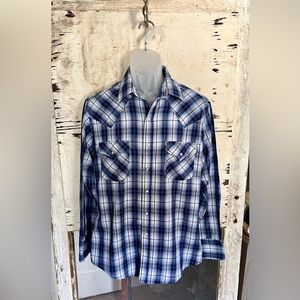 Men’s Ely Cattleman Long Sleeve Pearl Snap Shirt!   Size Medium!!